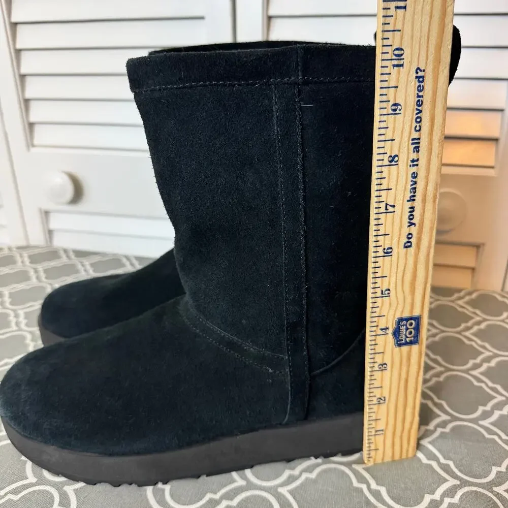 UGG Black Boots Women's Classic Short Waterproof Suede Vibram Heel Warm Boho